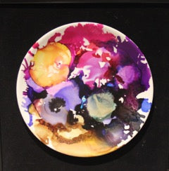 Alcohol Ink on Ceramic Plate